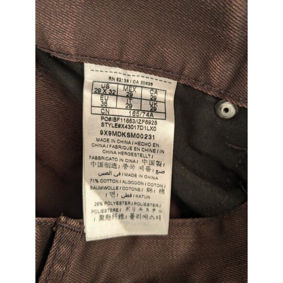 Guess Waxed Slim Straight Leg Del Mar Fit Denim Jeans Mens 29x28 Burgundy Red - Picture 9 of 9